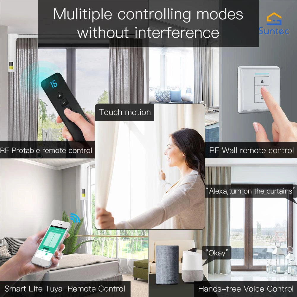 Tuya Smart Electric WiFi Smart Curtain Motor AC Tubular for Roller Curtain Louver Roller Shutter